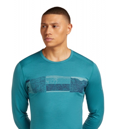 Блуза Icebreaker M's Merino 200 Oasis LS Crewe Thermal Top Elevation Line